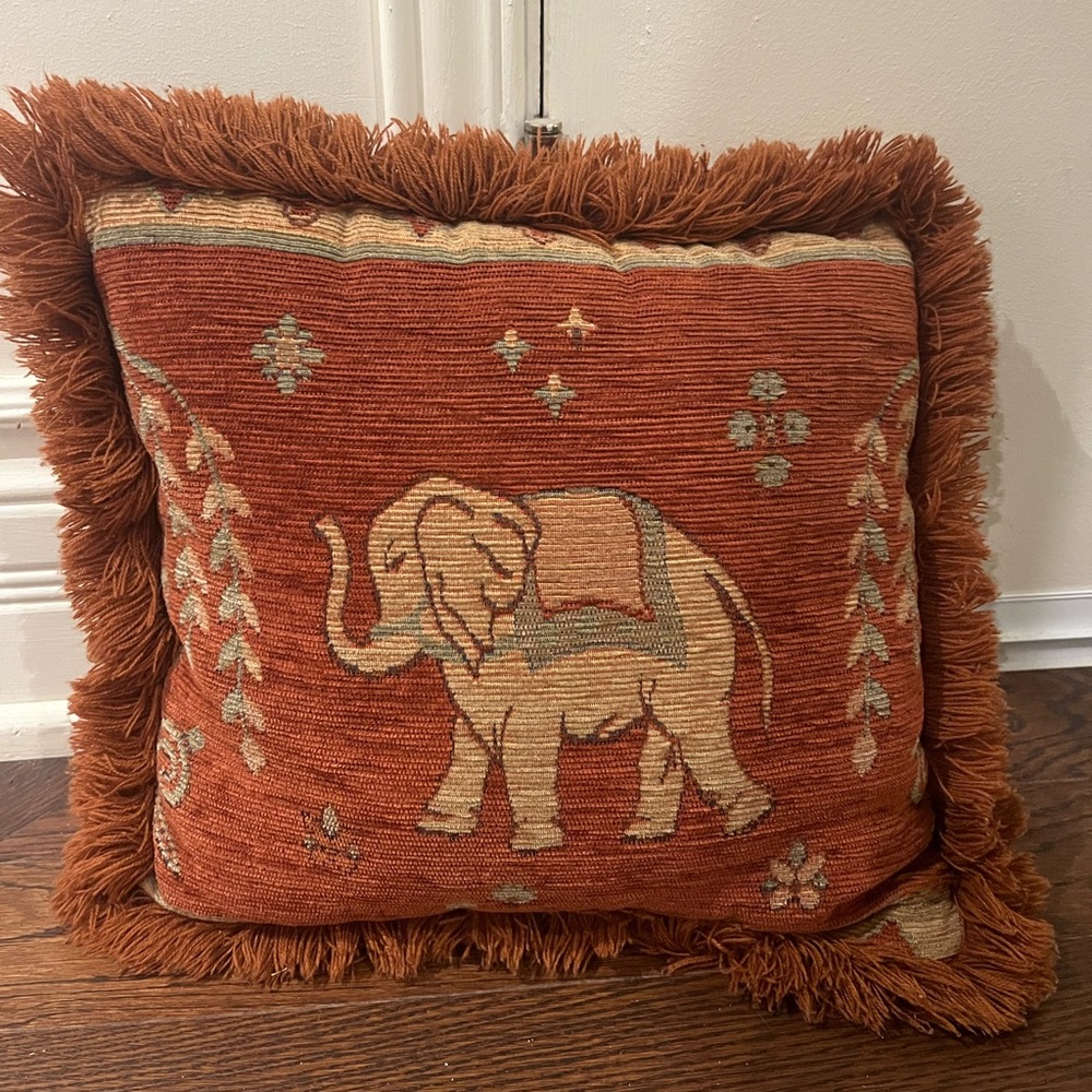 Elephant Needlepoint Pillow